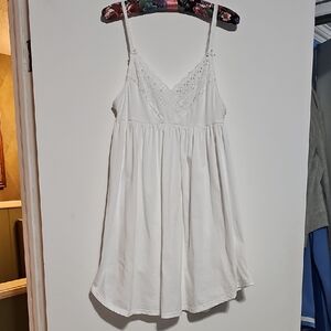 Victoria's Secret White Cotton Eyelet Gown Medium Satin Ribbon Wedding Lingerie